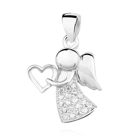 Kinder Anhänger Engel Schutzengel 925 Silber klare Zirkonia