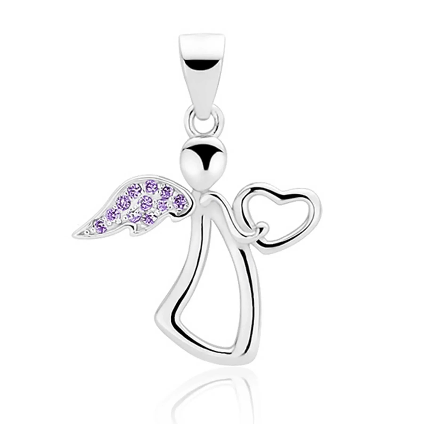 Anhänger schicker Engel Schutzengel  925 Silber Lila