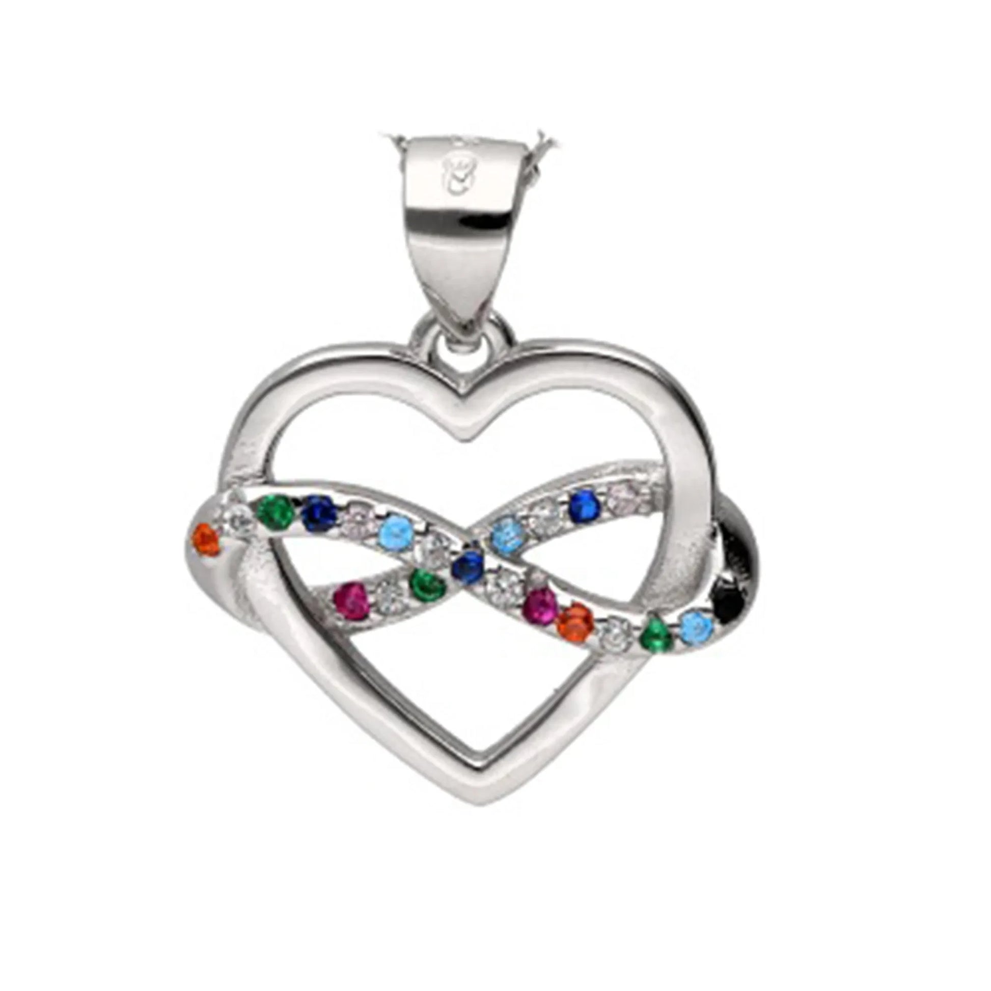 Anhänger Unendlich 925 Silber bunte Zirkonia