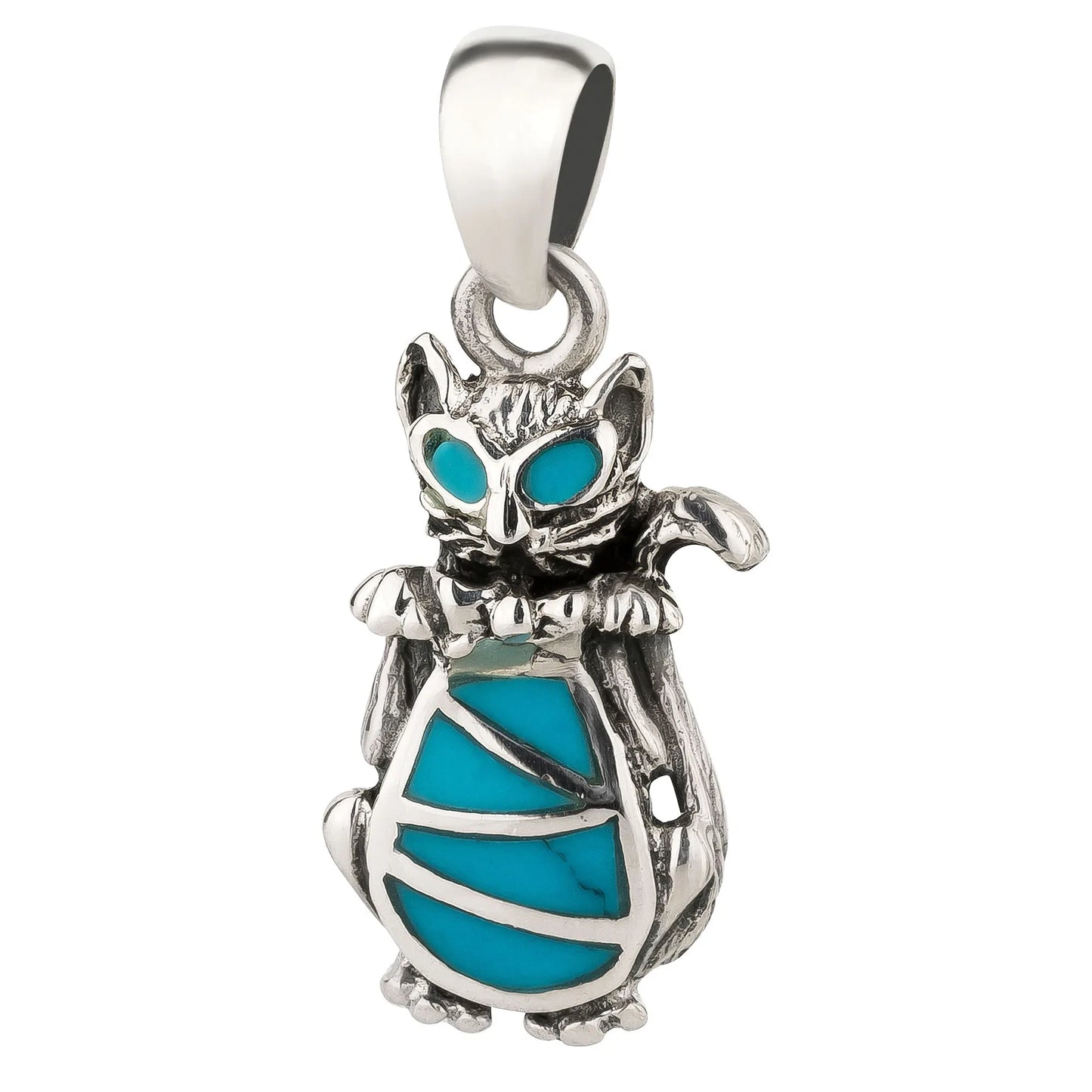 Anhänger Katze Türkis Stein 925 Silber