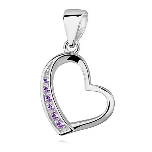 Anhänger Herz Liebe 925 Silber Zirkonia Lila