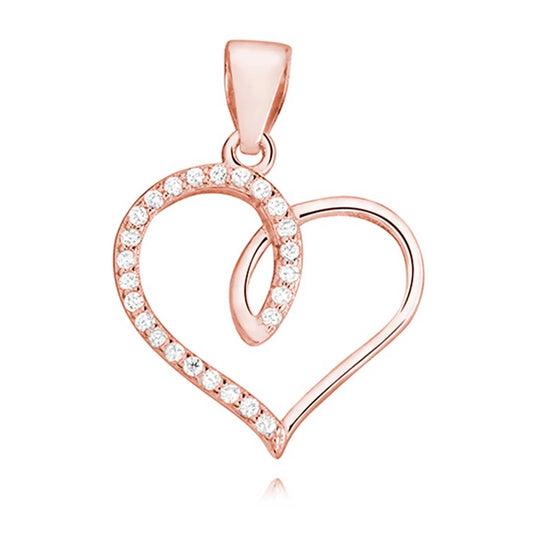 Anhänger Herz Schleife 925 Silber Rosegold