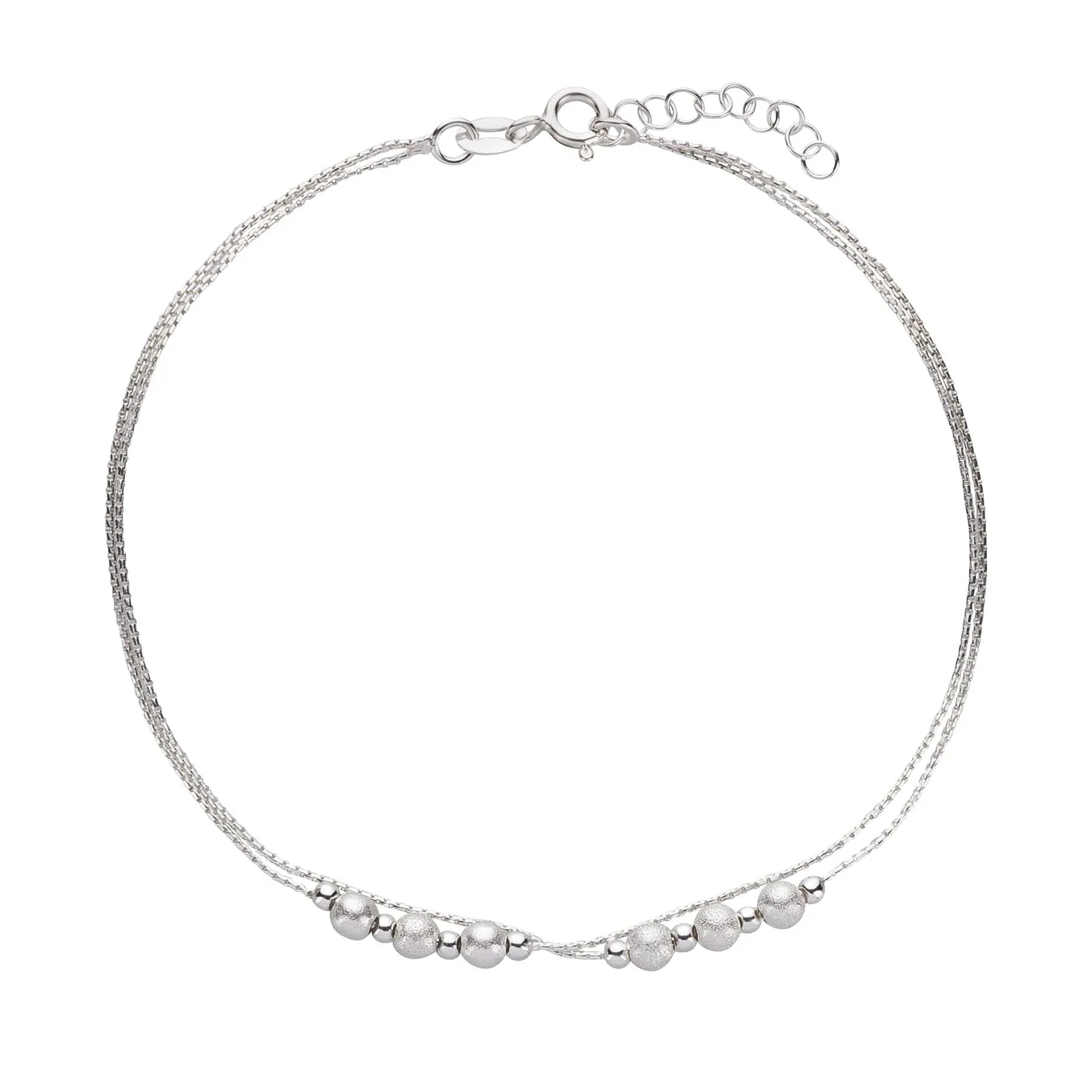 Fußkette Fußkettchen feine Kugeln 925 Silber