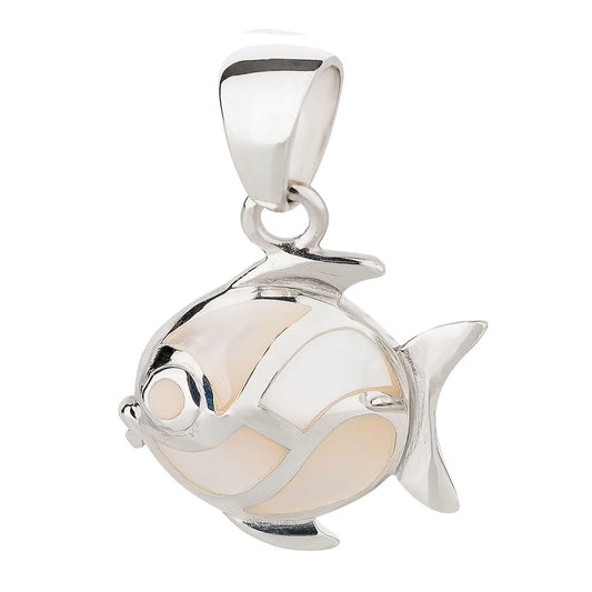Anhänger Fisch Mondstein 925 Silber