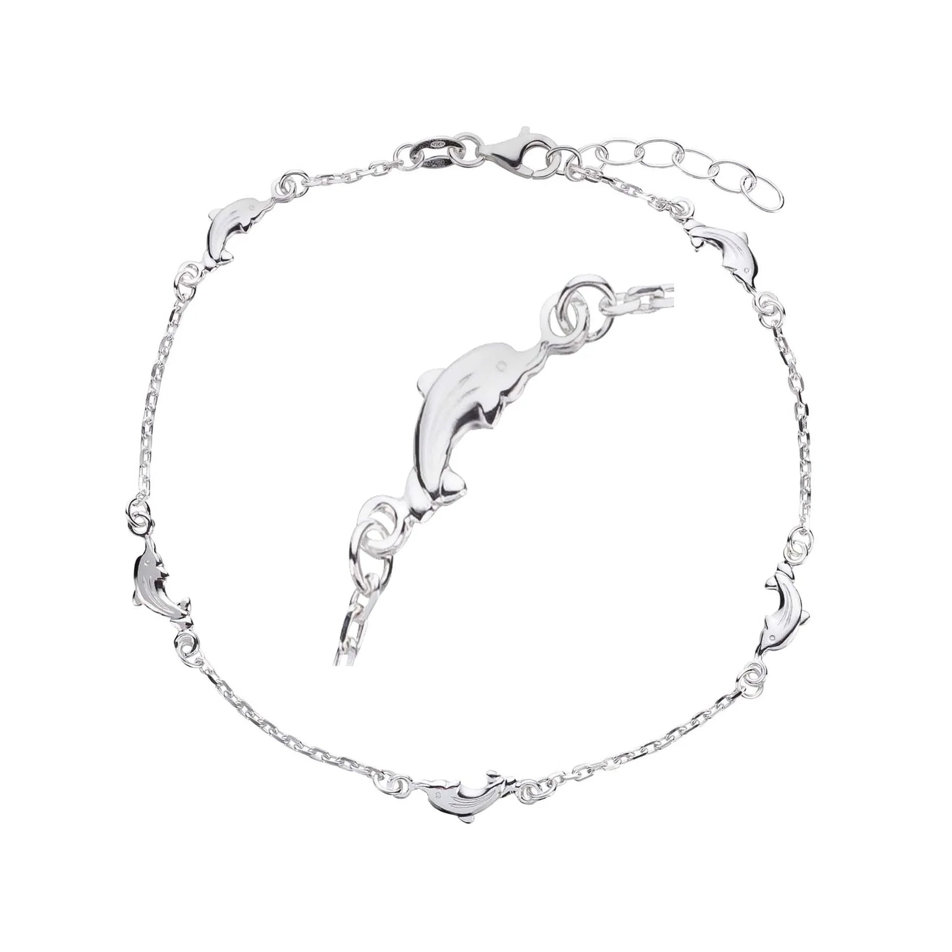 Fußkette Fußkettchen Delfine 925 Silber