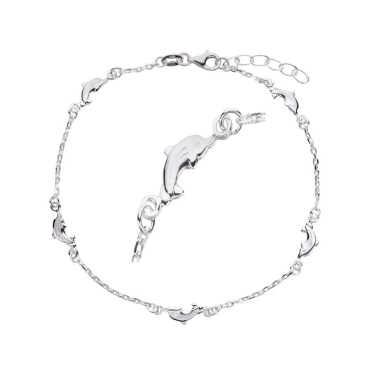 Fußkette Fußkettchen Delfine 925 Silber