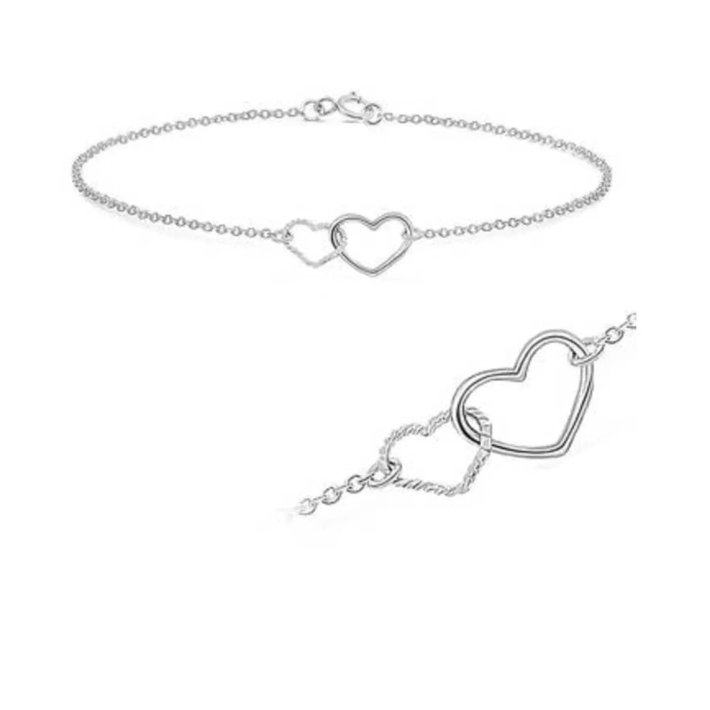 Fußkette Fußkettchen Herzen 925 Silber