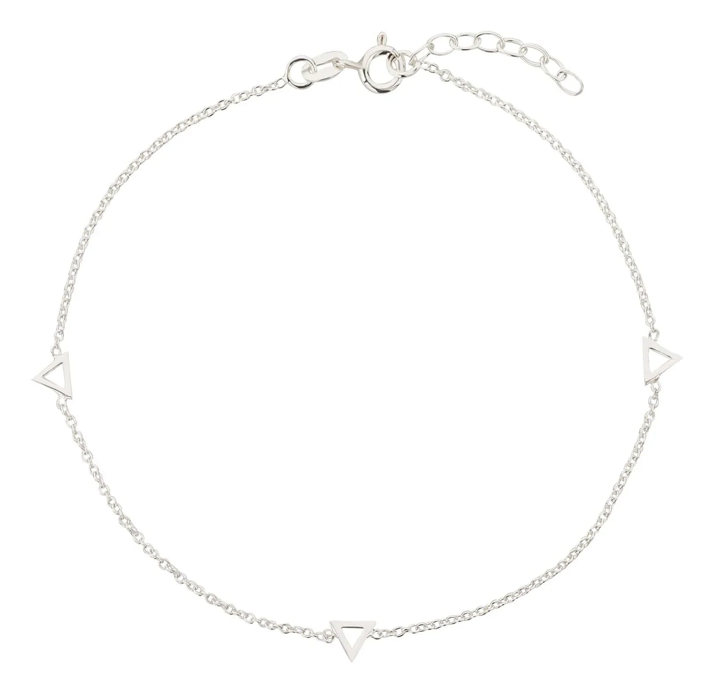 Fußkette Fußkettchen Dreiecke 925 Silber