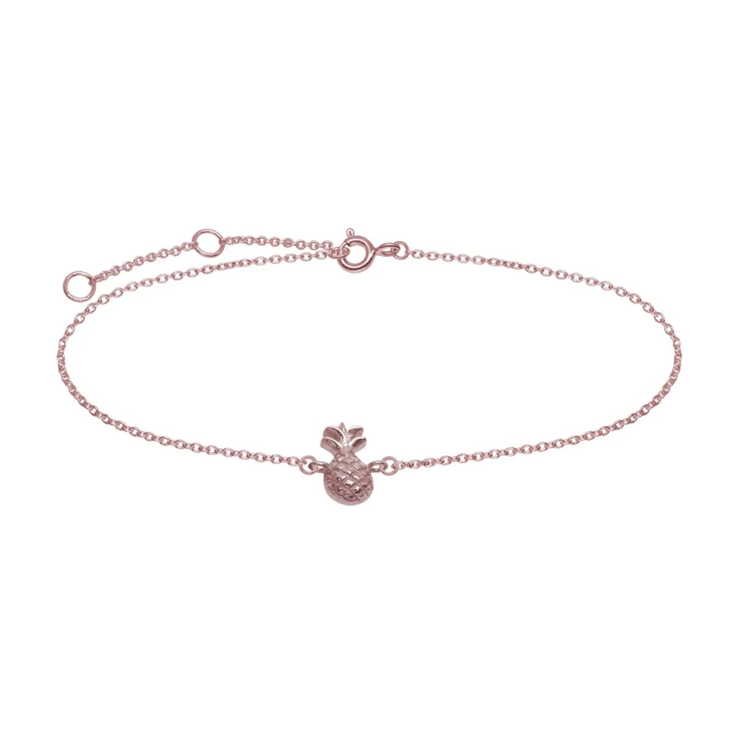 Fußkette Fußkettchen  Ananas 925 Silber Rosegold