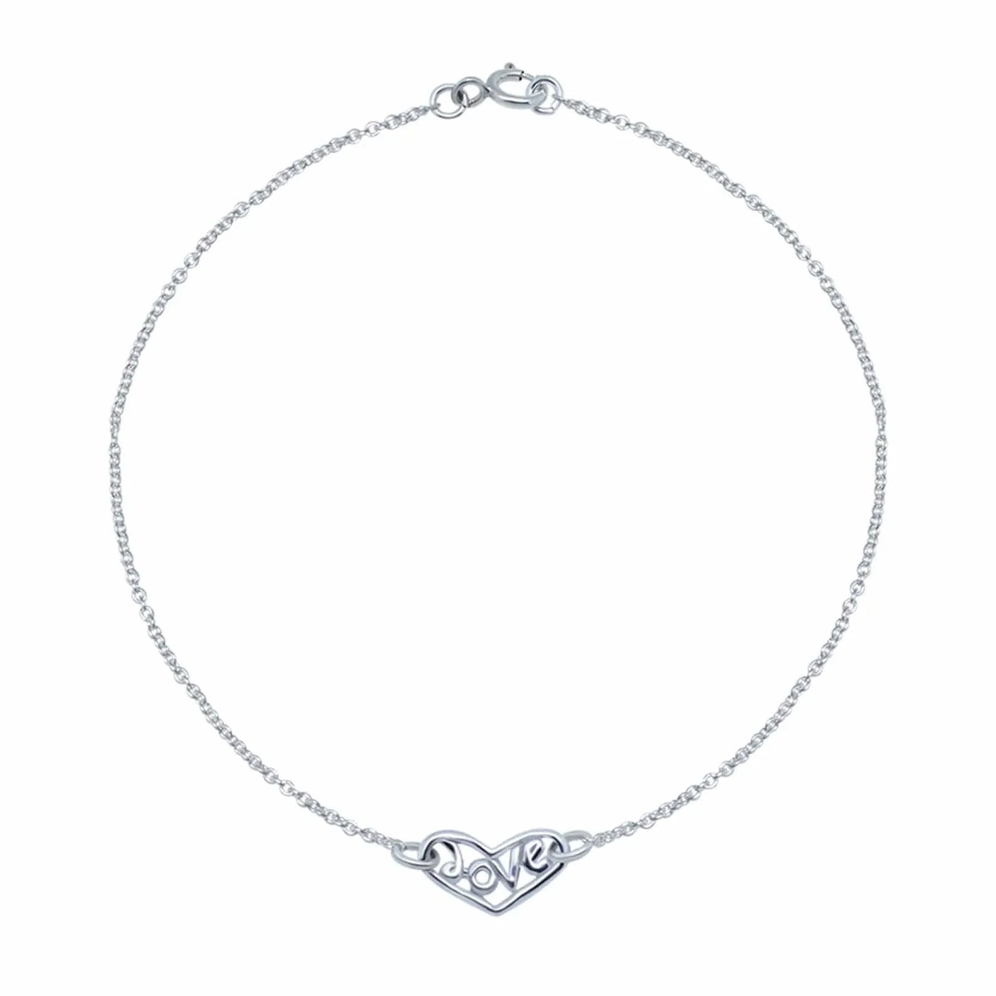 Fußkette Fußkettchen Herz Liebe Love 925 Silber