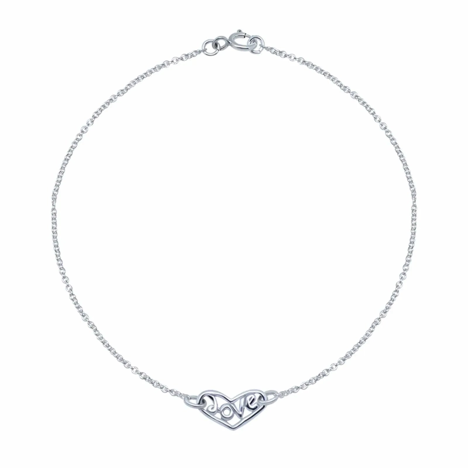 Fußkette Fußkettchen Herz Liebe Love 925 Silber