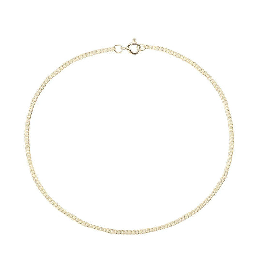 Fußkette Fußkettchen feine Panzerkette 925 Silber in gold