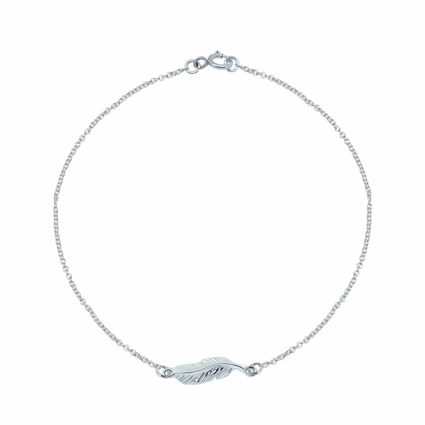 Fußkette Fußkettchen Motiv Feder 925 Silber