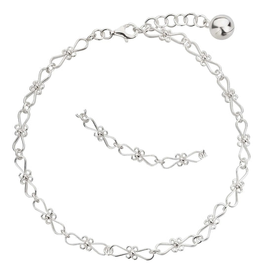 Fußkette Fußkettchen Designstruktur 925 Silber