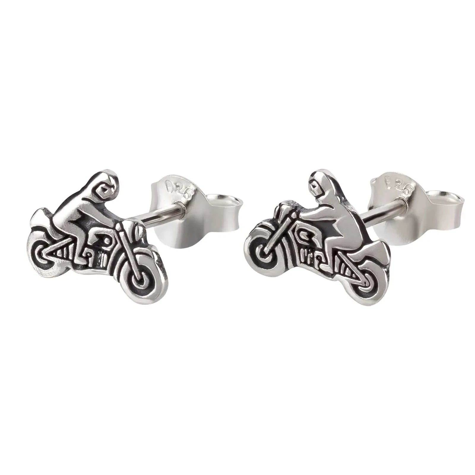 Ohrringe Motorradfahrer 925 Silber