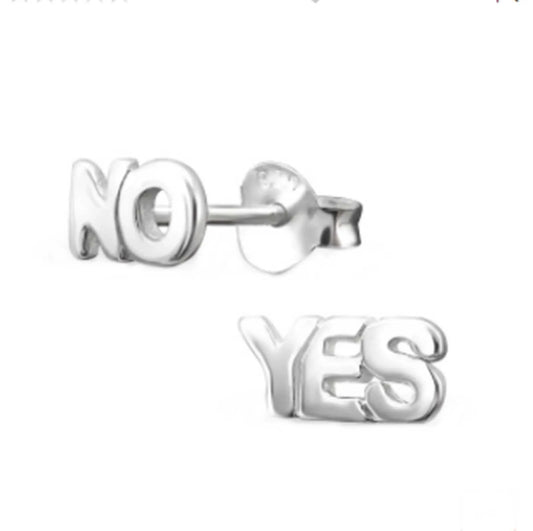 Ohrringe Yes No 925 Silber