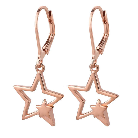 Ohrringe Ohrhänger Stern 925 Silber Rosegold