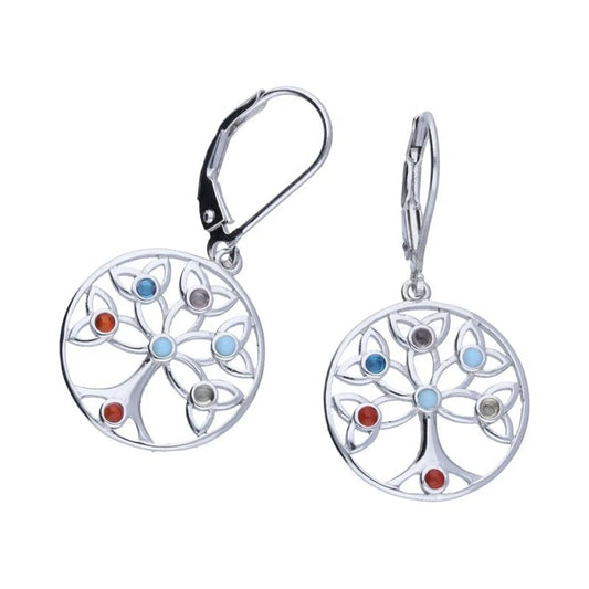 Ohrringe Traumfänger 925 Silber bunte Zirkonia Kristalle