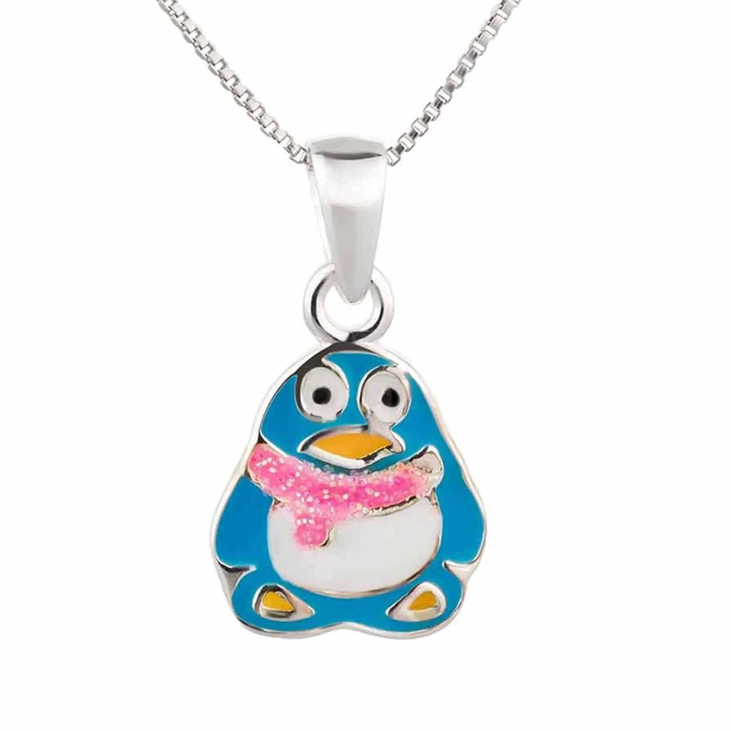 Kinder Anhänger blauer Pinguin 925 Silber