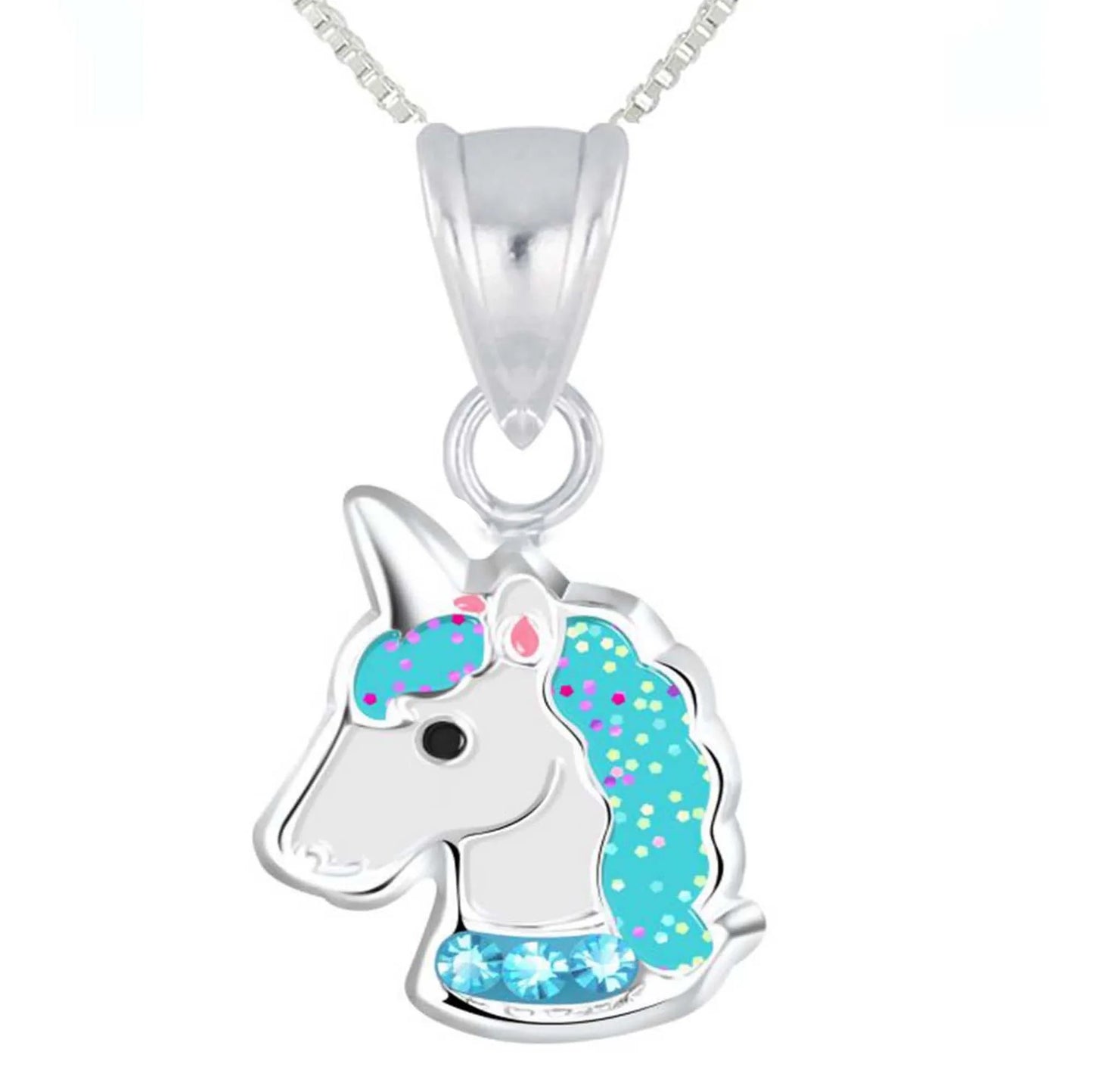 Kinder Anhänger blaues Einhorn 925 Silber