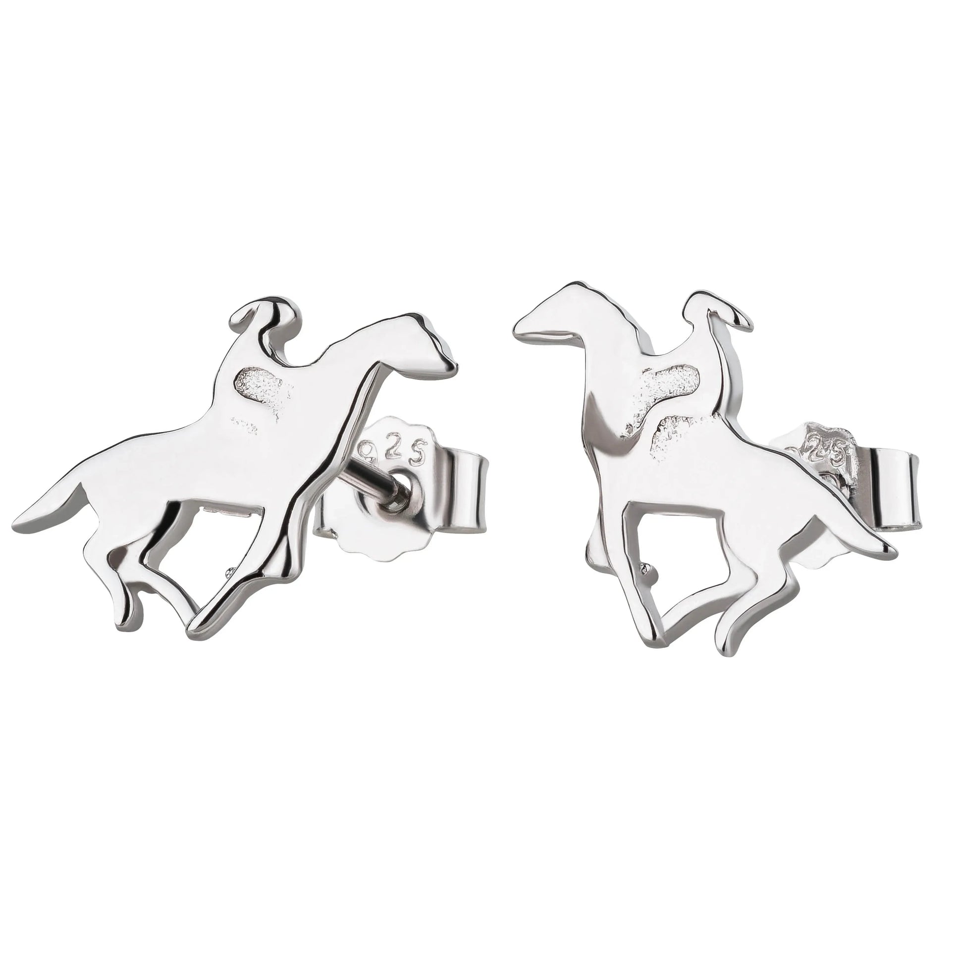 Ohrringe Pferd mit Reiter Galopp 925 Silber