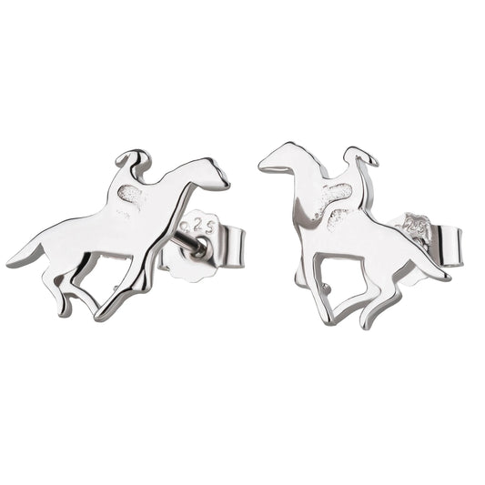 Ohrringe Pferd mit Reiter Galopp 925 Silber