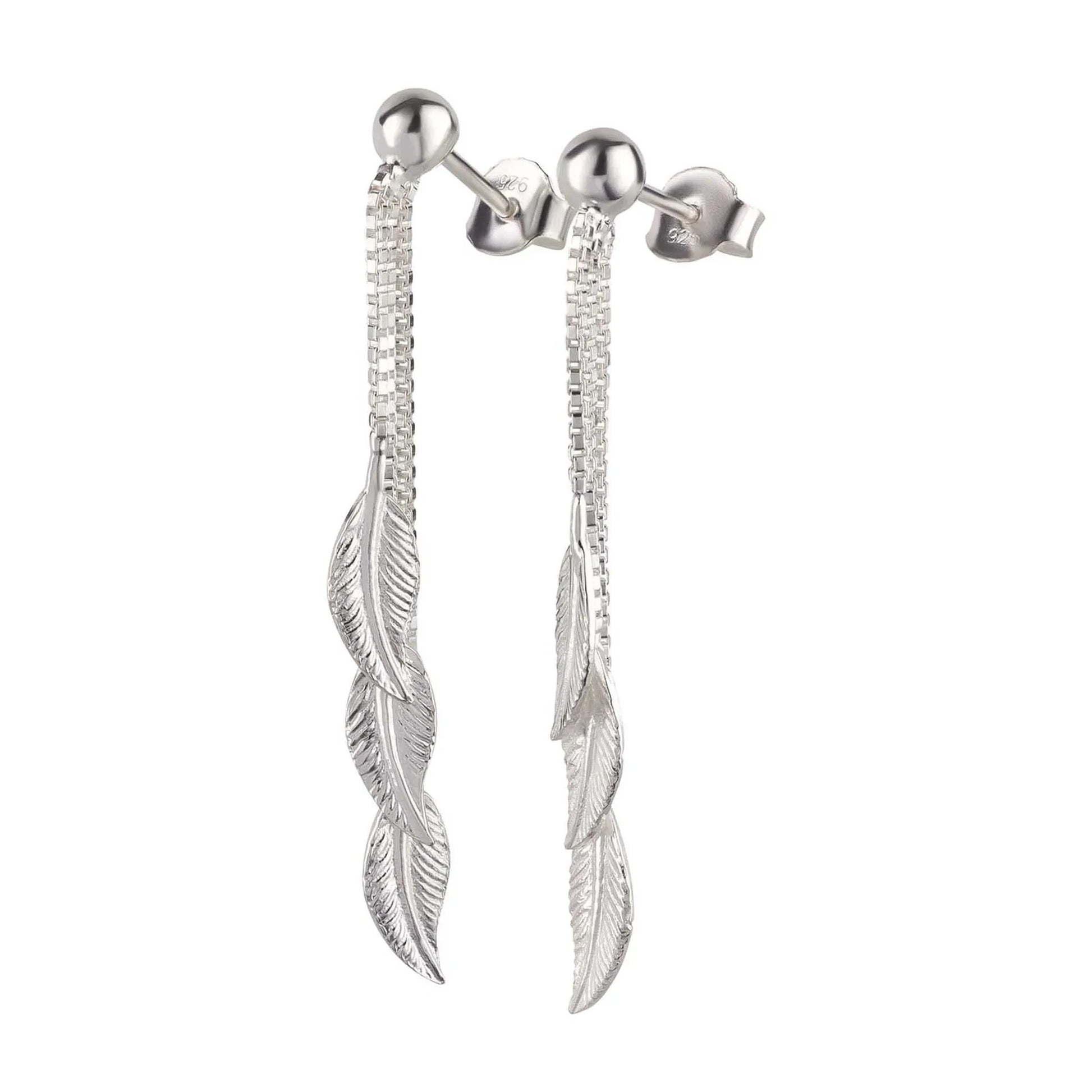 Ohrringe schickes Blatt 925 Silber