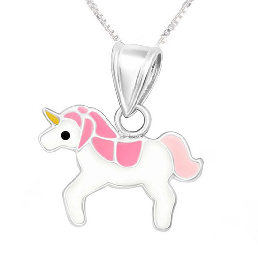 Kinder Anhänger Einhorn 925 Silber rosa Töne