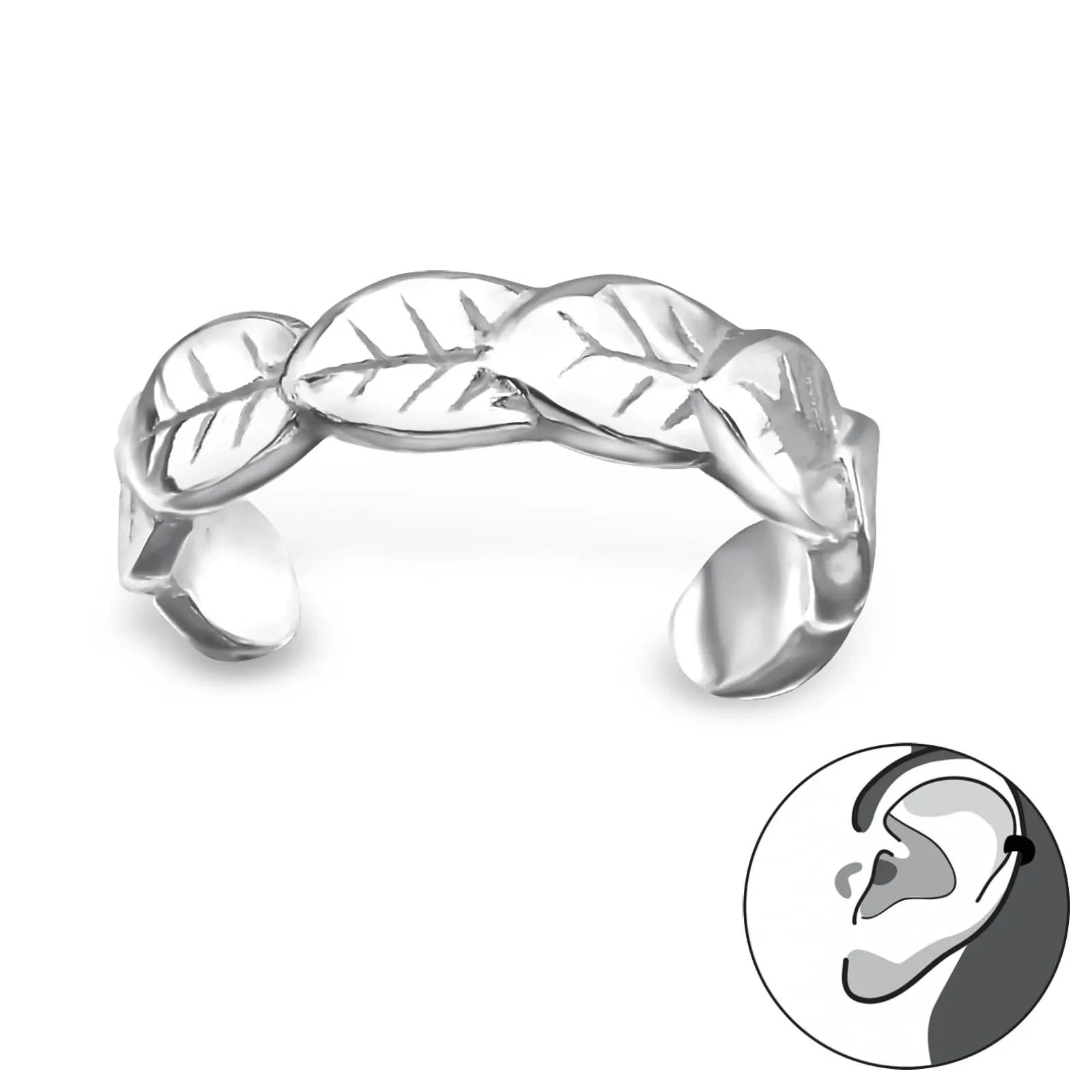 Ohrringe Ohrklemme Blatt 925 Silber