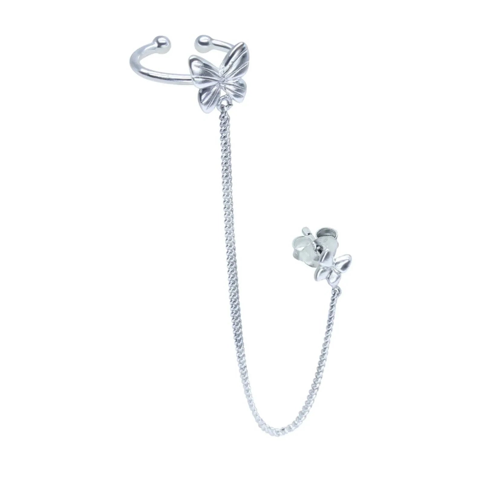 Ohrringe Ohrklemme Schmetterling 925 Silber - rechte Seite