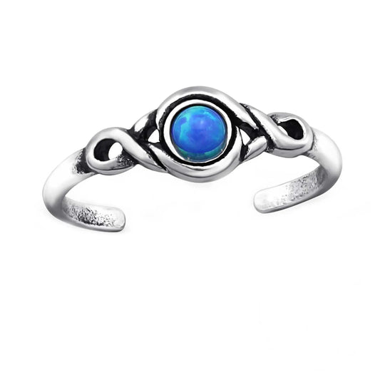 Zehenring Zehring runder Türkis Stein 925 Silber
