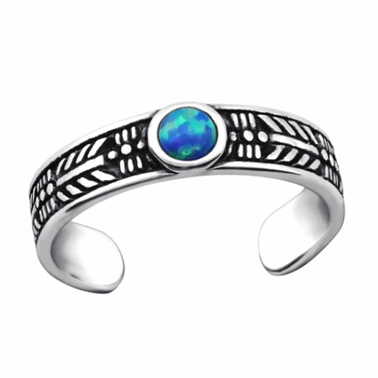 Zehenring Zehring breiter Türkis Stein 925 Silber