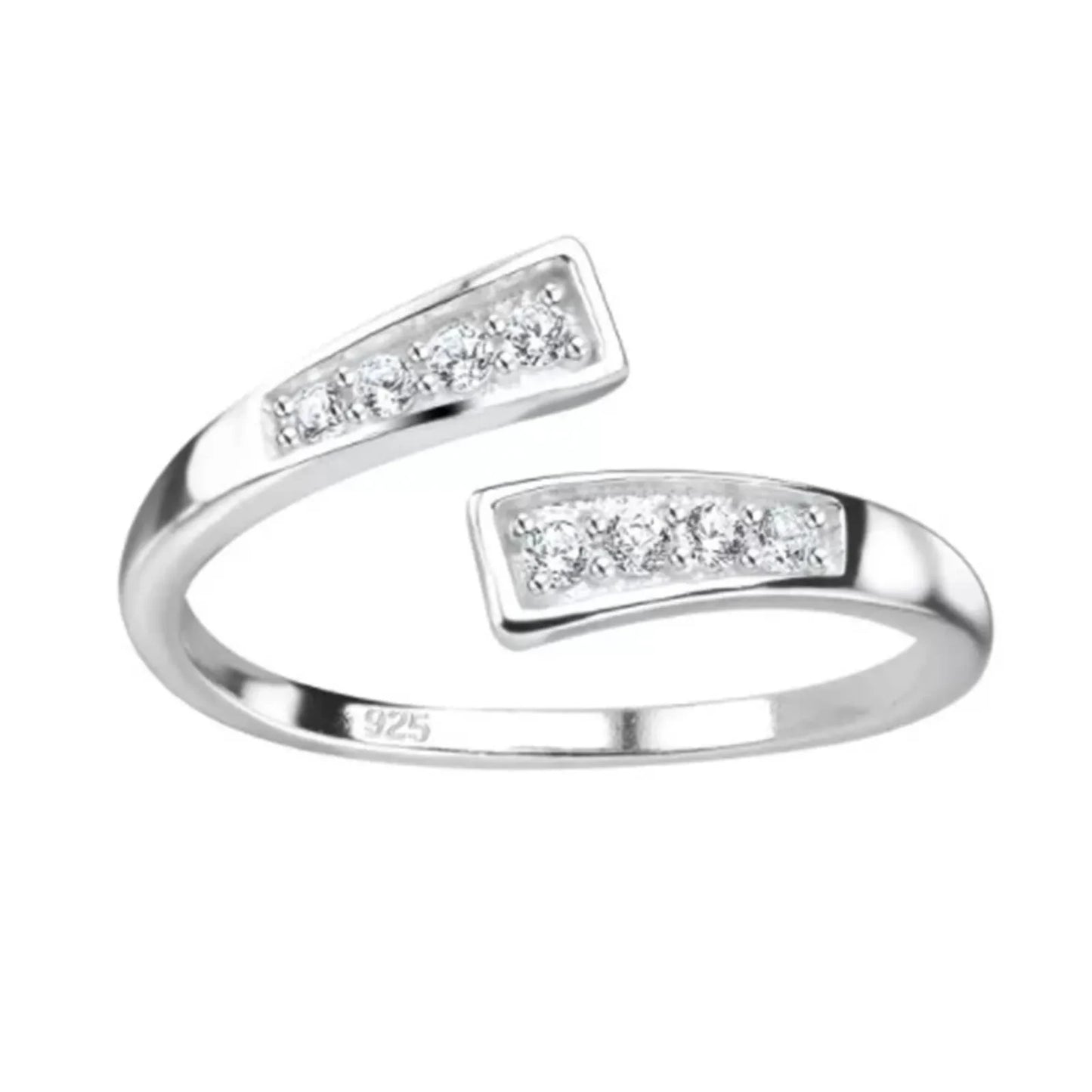 Zehenring Zehring Zirkonia Kristalle klar 925 Silber