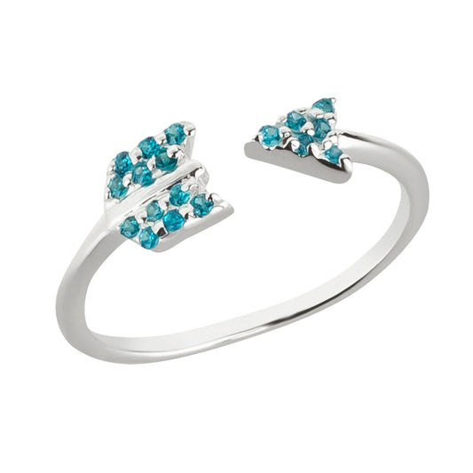 Zehenring Zehring Pfeil 925 Silber hellblauer Zirkonia