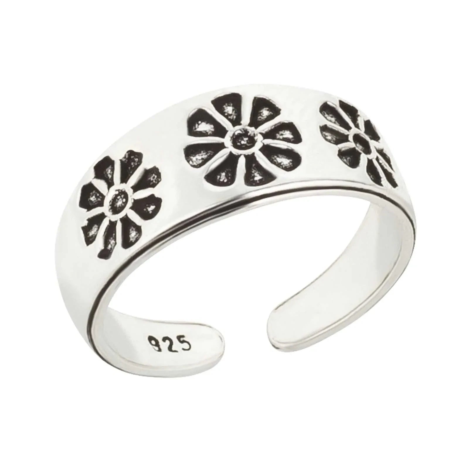 Zehenring Zehring Blumen Design 925 Silber