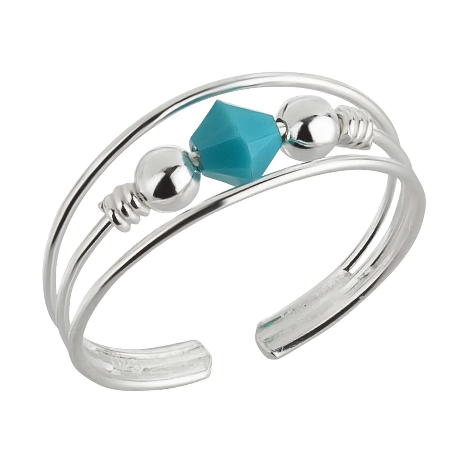 Zehenring Zehring Türkisstein Kugeln 925 Silber