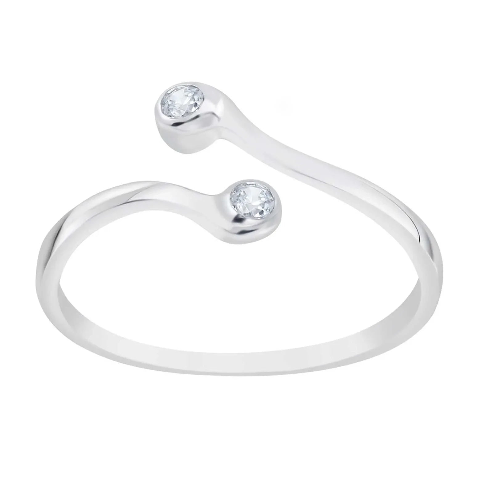 Zehenring Zehring Ring Kristalle Klar 925 Silber