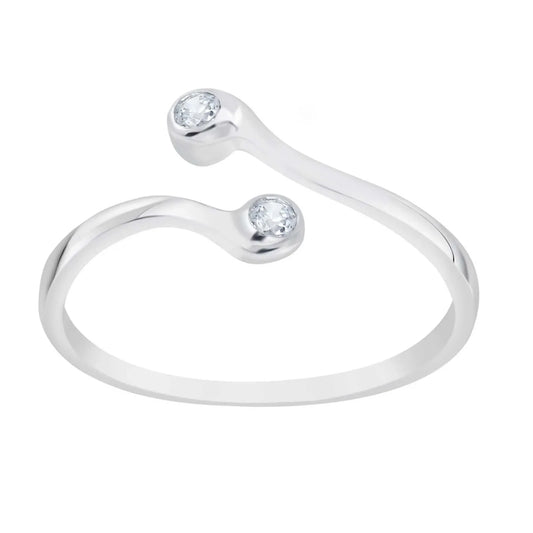 Zehenring Zehring Ring Kristalle Klar 925 Silber