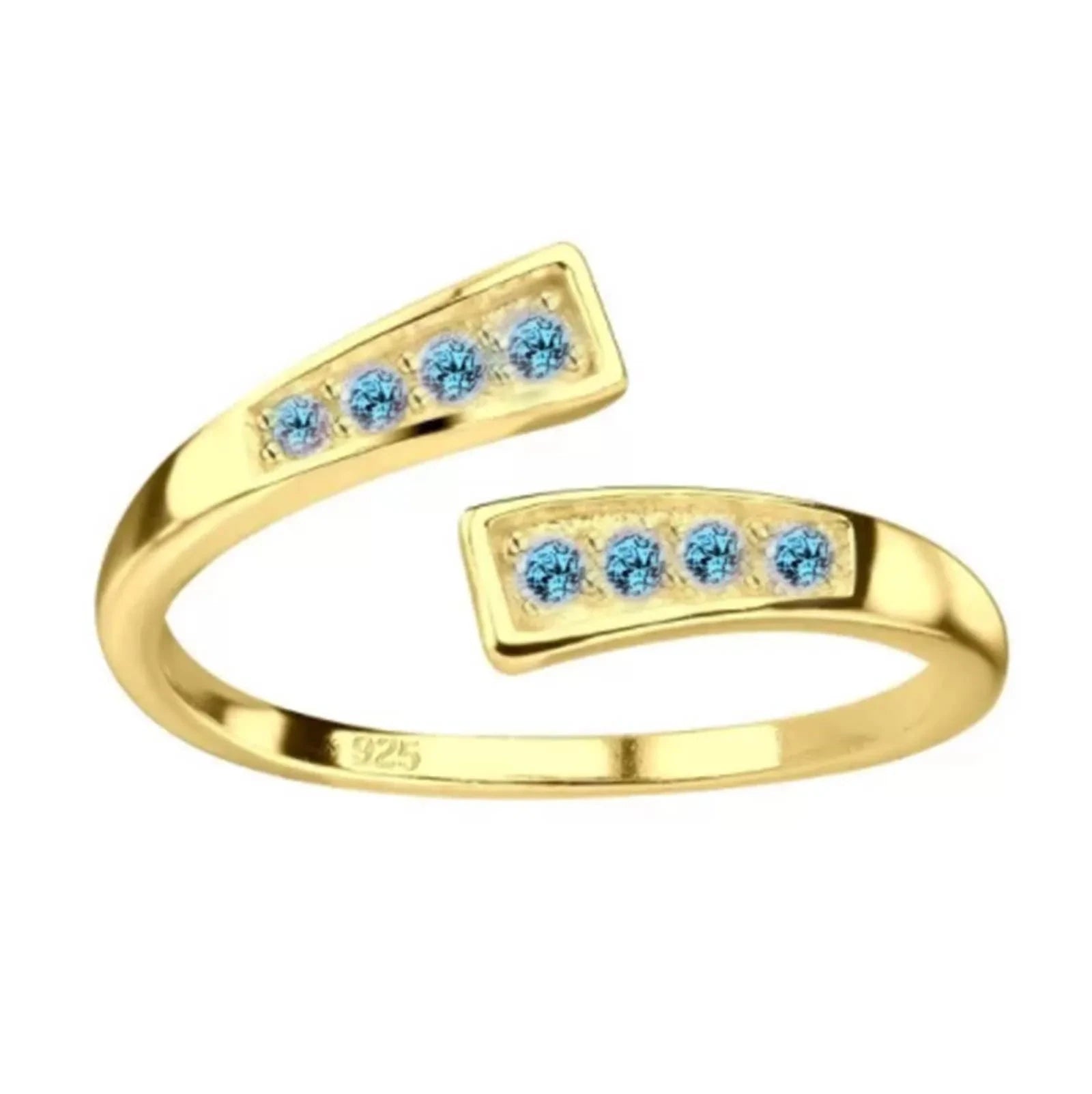 Eleganter Zehenring Zehring  925 Silber vergoldet  Zirkonia