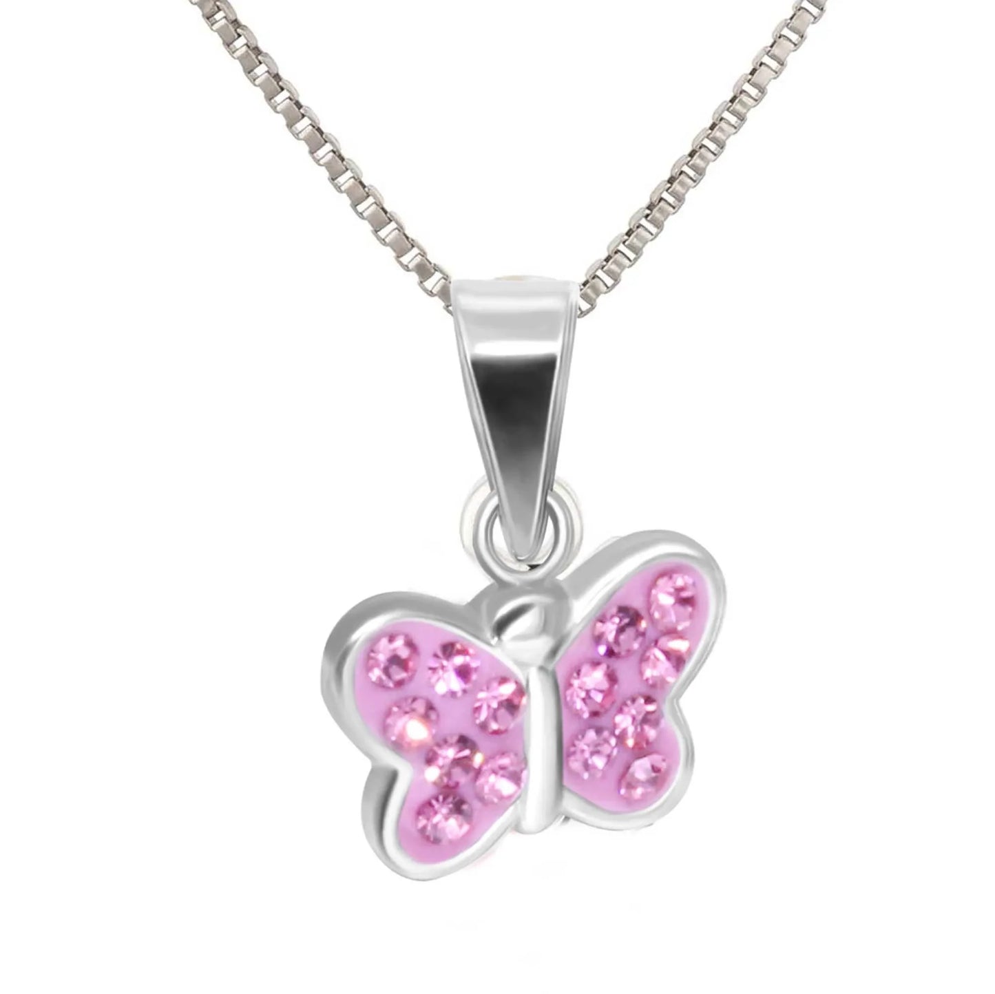 Kinder Anhänger kleiner rosa Schmetterling 925 Silber