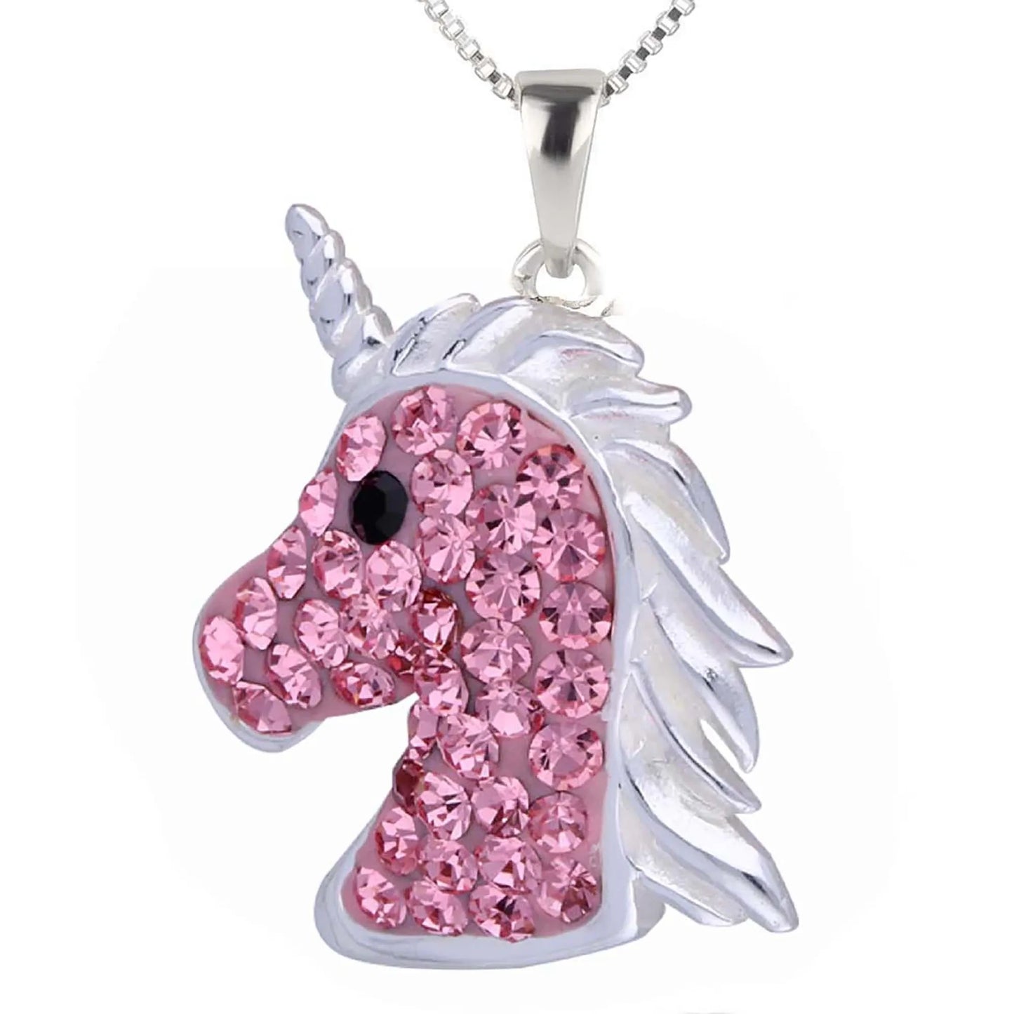 Kinder Anhänger Einhorn 925 Silber rosa Zirkonia