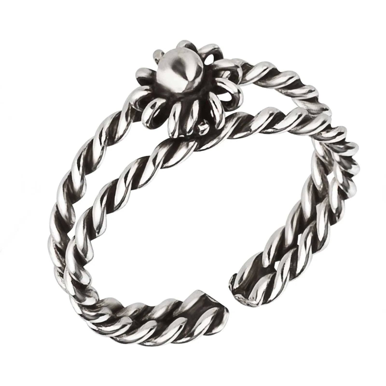 Zehenring Zehring gedreht mit Blume 925 Silber
