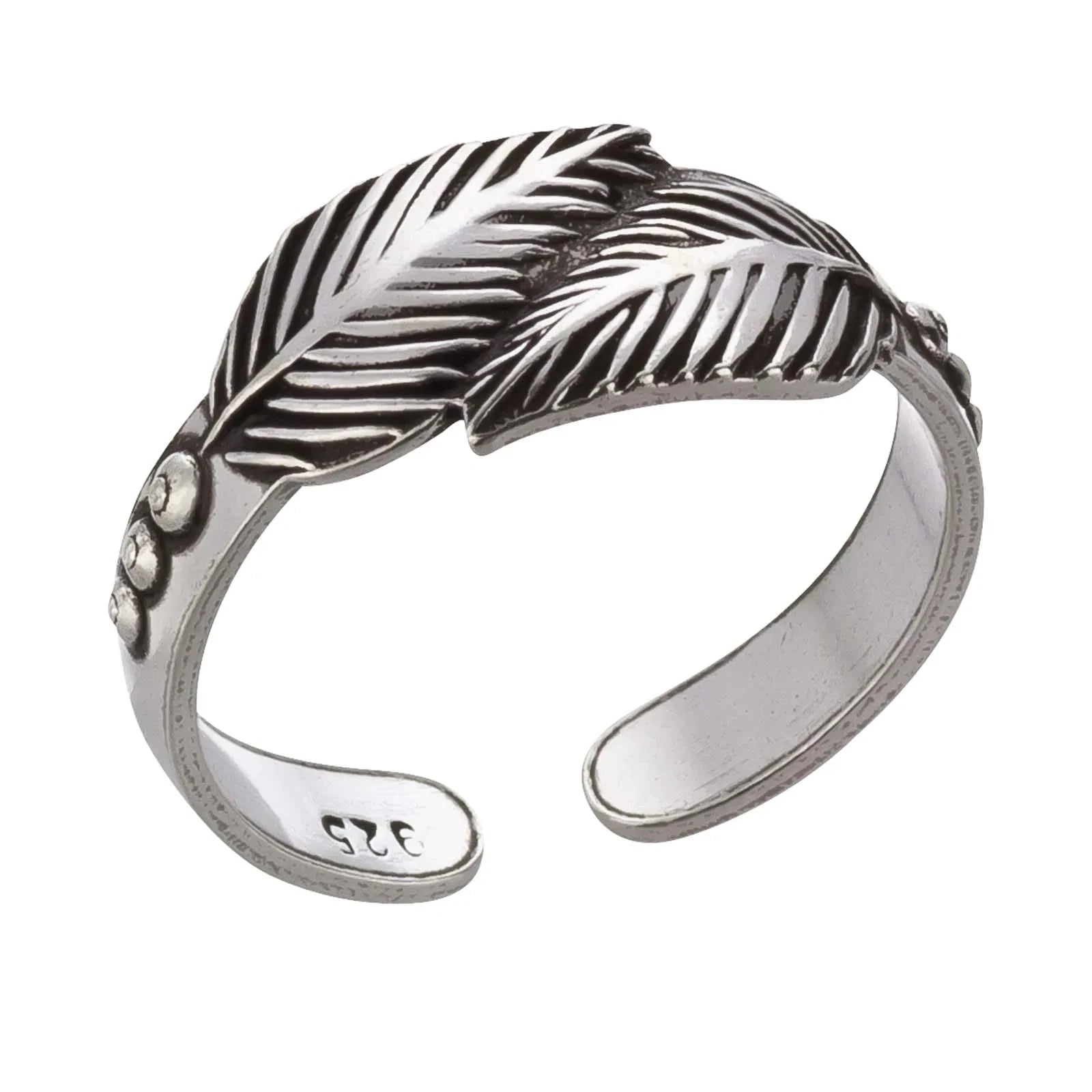 Zehenring Zehring zwei Blätter 925 Silber