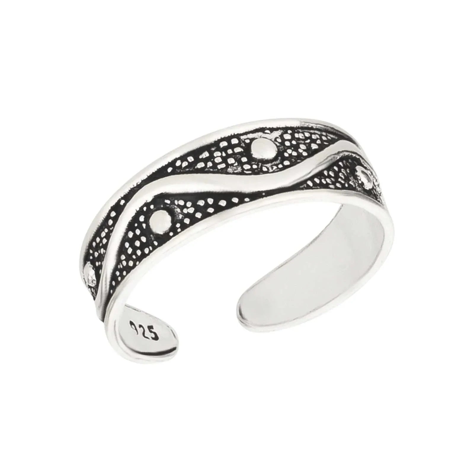 Zehenring Zehring Punkte Wellen 925 Silber