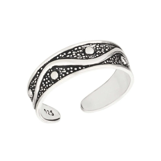 Zehenring Zehring Punkte Wellen 925 Silber