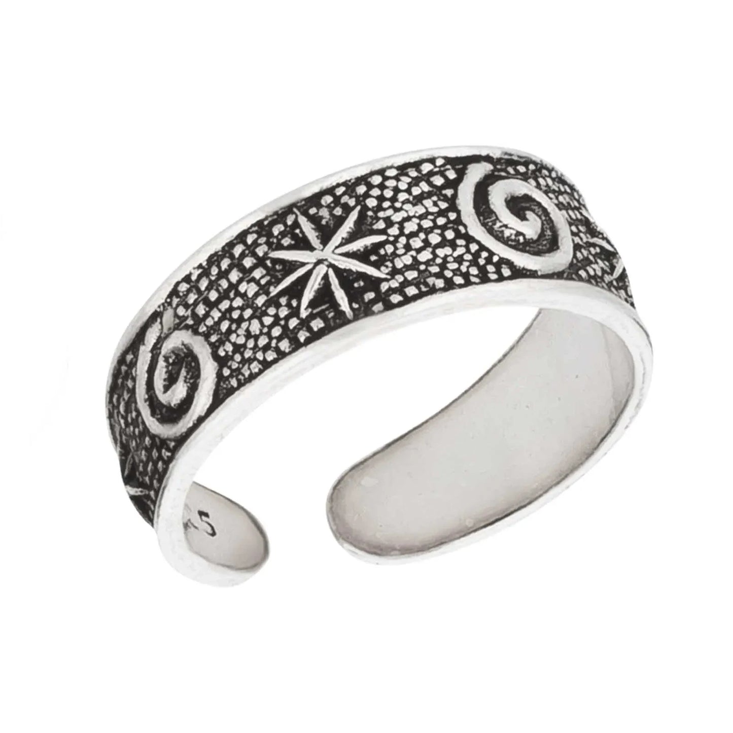 Zehenring Zehring Spirale Stern 925 Silber