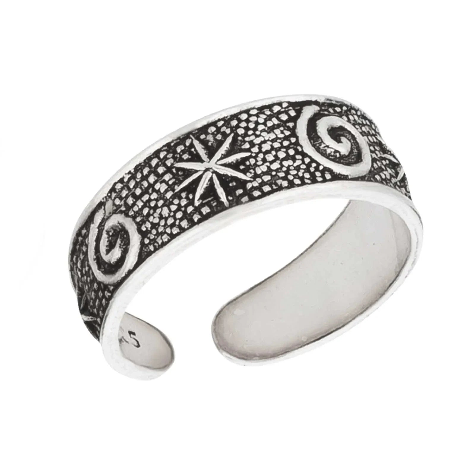 Zehenring Zehring Spirale Stern 925 Silber