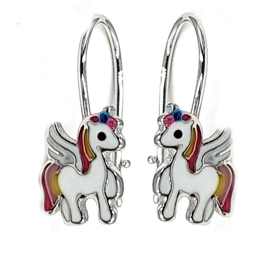 Kinderohrringe Ohrhänger Pegasus Einhorn 925 Silber