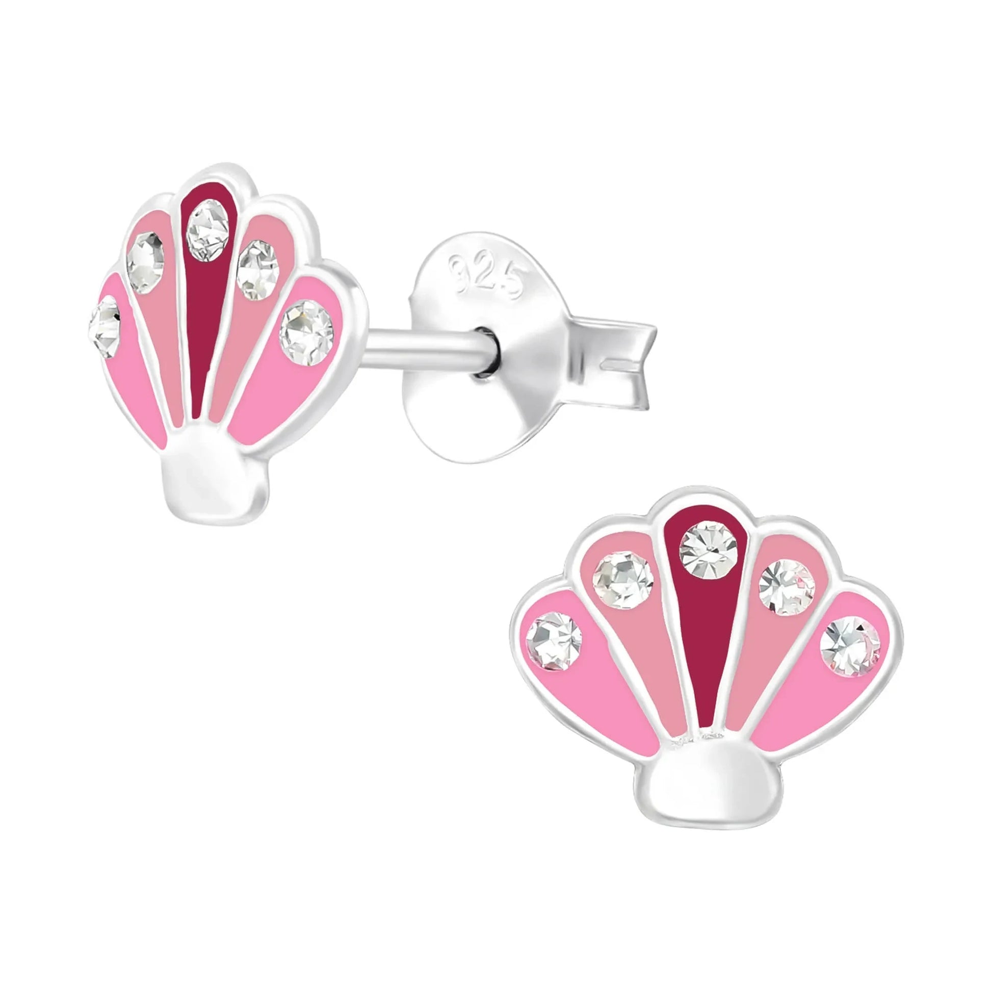 Kinderohrringe pinke Muschel 925 Silber