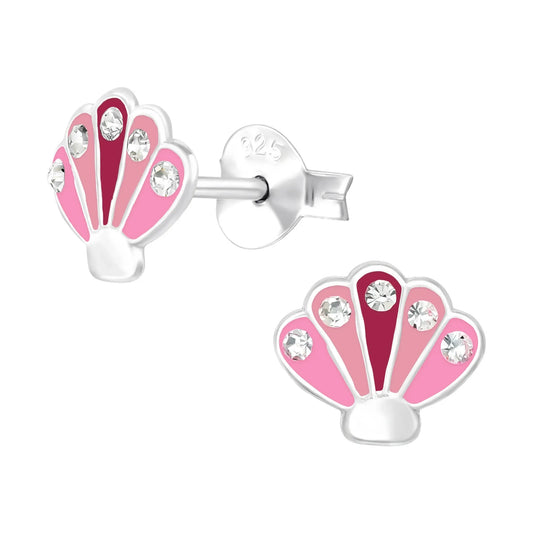 Kinderohrringe pinke Muschel 925 Silber
